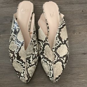 Halston Snakeskin Mule